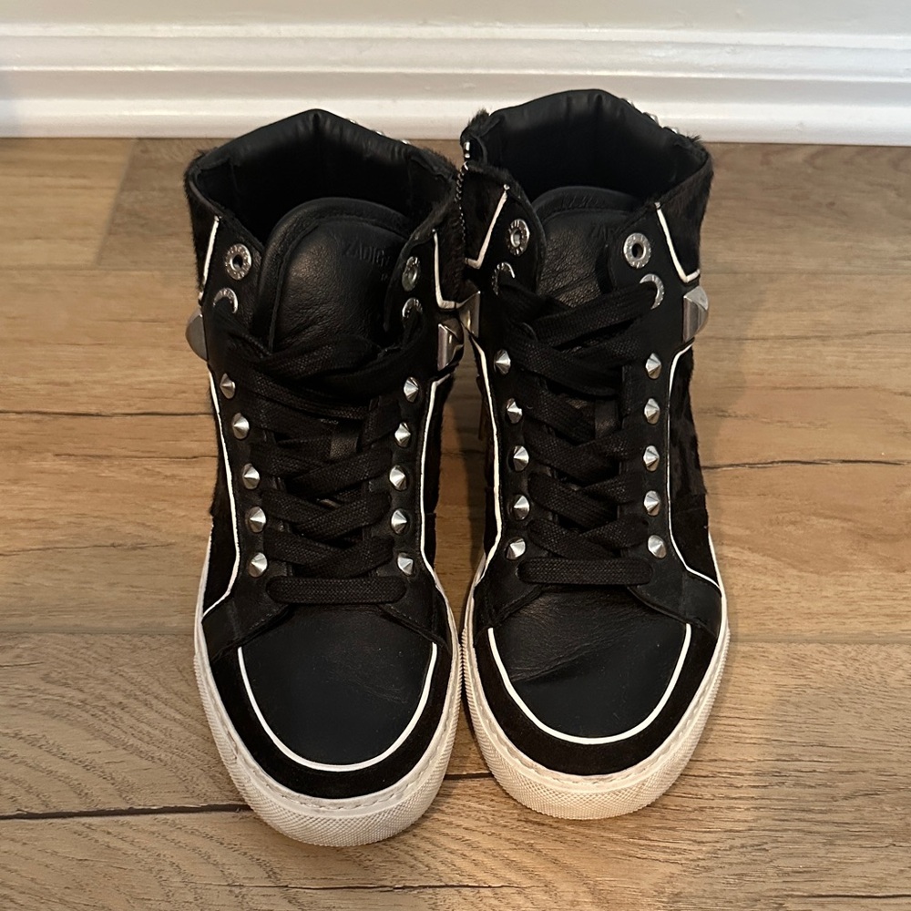 Zadig & Voltaire Black and White High-Top Sneakers
